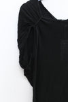 Marc le bihan shoulder strap asymmetric short sleeve top 2860 black